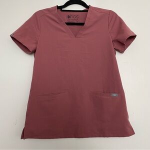 Women’s FIGS Casma Three-Pocket Scrub Top Mauve 1367 Size XS